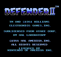 Defender II Title Screen